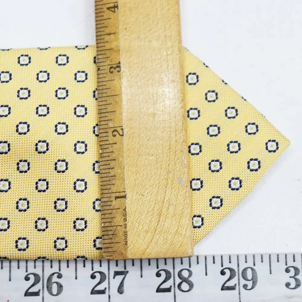 Jos A Banks Tie Mens 60 in Silk Pale Yellow Geo Octagon Executive Collection